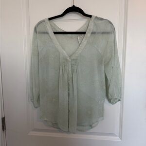 LC Lauren Conrad Mint Green V-Neck Blouse